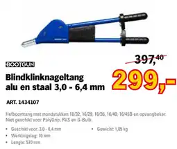 Toolspecial Bootgun blindklinknageltang alu en staal 3,0 - 6,4 mm aanbieding