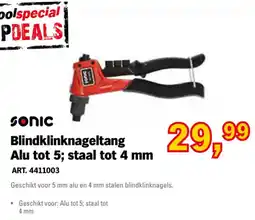Toolspecial sonic blindklinknageltang aanbieding