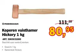 Toolspecial Peddinghaus Koperen vuisthamer Hickory 1 kg aanbieding