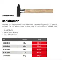 Toolspecial Peddinghaus Bankhamer aanbieding