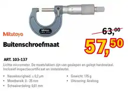 Toolspecial Mitutoyo Buitenschroefmaat aanbieding