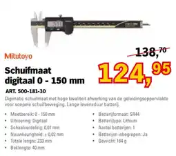 Toolspecial Mitutoyo Schuifmaat digitaal 0 - 150 mm aanbieding