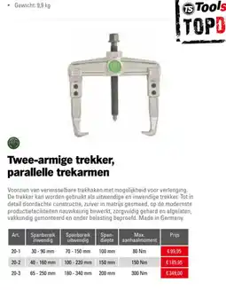 Toolspecial TS Tools Twee-armige trekker, parallelle trekarmen aanbieding