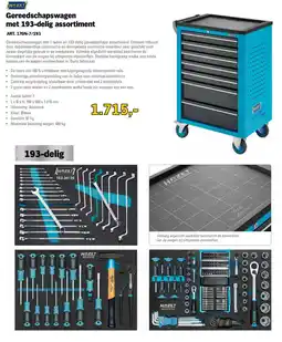 Toolspecial Hazet gereedschapswagen met 193-delig assortiment aanbieding