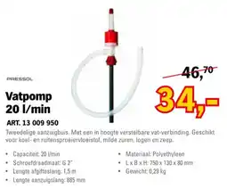 Toolspecial Pressol Vatpomp 20 l/min aanbieding