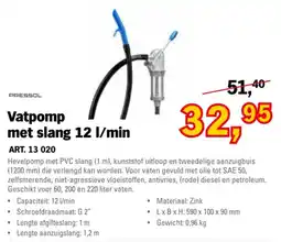 Toolspecial pressol vatpomp met slang 12 l/min aanbieding