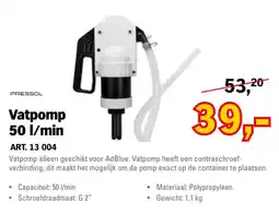 Toolspecial pressol vatpomp 50 l/min aanbieding