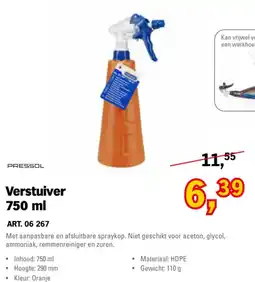 Toolspecial Pressol Verstuiver 750 ml aanbieding