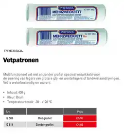 Toolspecial pressol vetpatronen aanbieding