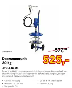 Toolspecial pressol doorsmeerunit 20 kg aanbieding