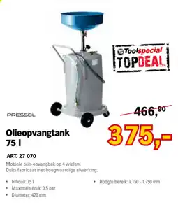 Toolspecial pressol olieopvangtank 75 l aanbieding