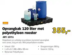 Toolspecial ETNAD Opvangbak 120 liter met polyethyleen rooster aanbieding