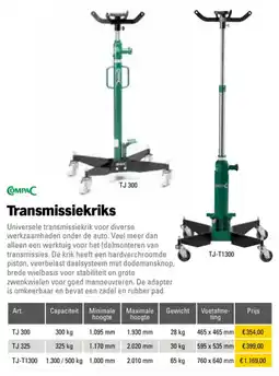 Toolspecial Compac Transmissiekriks TJ 300 aanbieding