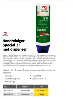 Toolspecial Dreumex Handreiniger Special 3 l met dispenser aanbieding