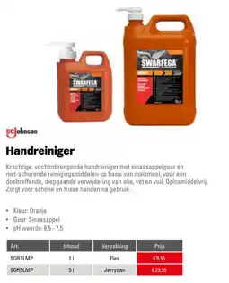 Toolspecial scjohnson handreiniger aanbieding