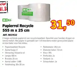 Toolspecial Moby papierrrol recycle aanbieding