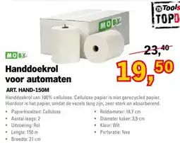 Toolspecial Moby handdoekrol voor automaten aanbieding