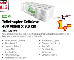 Toolspecial Moby toilet papier cellulose aanbieding
