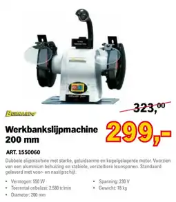 Toolspecial Burnardo Werkbankslijpmachine 200 mm aanbieding