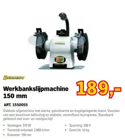 Toolspecial Bernardo Werkbanksslijpmachine 150 mm aanbieding