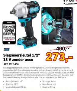 Toolspecial Hazet Slagmoersleutel 1/2" 18 V zonder accu aanbieding