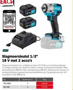 Toolspecial Hazet Slagmoersleutel 1/2" 18 V met 2 accu's aanbieding