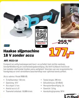 Toolspecial Hazet Haakse slijpmachine 18 V zonder accu aanbieding