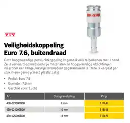 Toolspecial TWT Veiligheidskoppeling Euro 7.6, buitendraad aanbieding