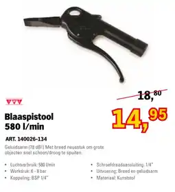 Toolspecial JWL Blaaspistool 580 l/min aanbieding