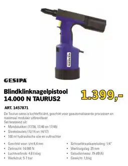 Toolspecial Gesipa blindklinknagelpistool 14.000 n taurus2 aanbieding