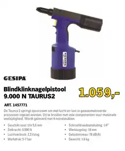 Toolspecial Gesipa blindklinknagelpistool 9.000 n taurus2 aanbieding
