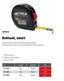 Toolspecial Metrika rolmaat, zwart aanbieding