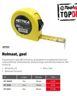 Toolspecial Metrika rolmaat, geel aanbieding