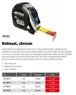 Toolspecial Metrika rolmaat, chroom aanbieding