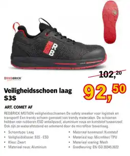 Toolspecial Redbrick veiligheidsschoen laag S3S aanbieding