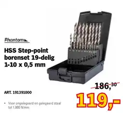 Toolspecial phantom hss step-point borensset 19-delig 1-10 x 0,5 mm aanbieding