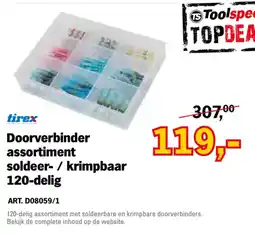 Toolspecial Tirex doorverbinder assortiment soldeer / krimpbaar 120-delig aanbieding