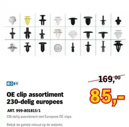 Toolspecial MOBY OE clip assortment 230-delig europees aanbieding