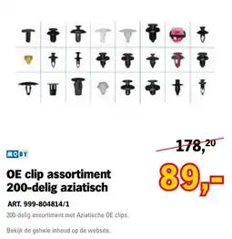 Toolspecial MOBY OE clip assortiment 200-delig aziatisch aanbieding