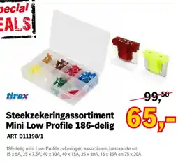 Toolspecial tirex Steekzekeringassortiment Mini Low Profile 186-delig aanbieding