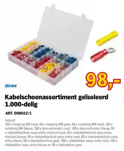 Toolspecial Tirex kabelschoenassortiment geïsoleerd 1.000-delig aanbieding