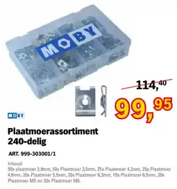 Toolspecial Moby Plaatmoerassortiment 240-delig aanbieding
