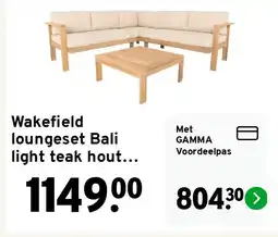 GAMMA Wakefield loungeset Bali light teak hout look aanbieding