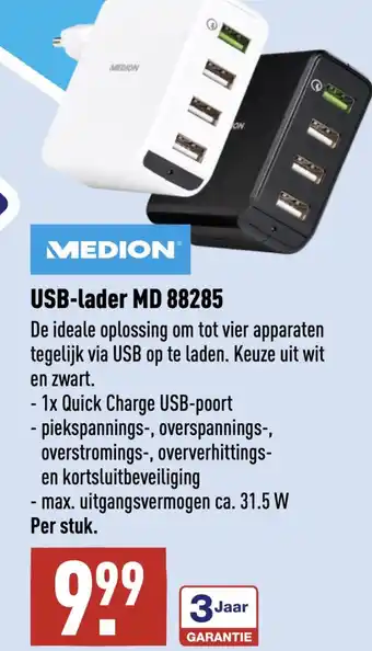 ALDI MEDION USB-lader MD 88285 aanbieding