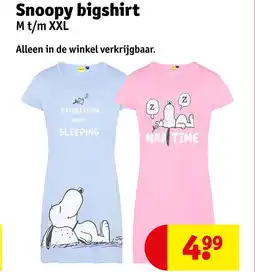Kruidvat Snoopy bigshirt aanbieding