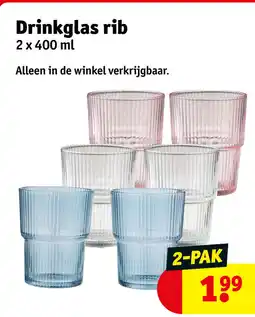 Kruidvat Drinkglas rib aanbieding