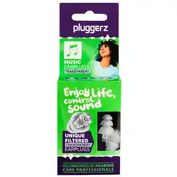 Holland & Barrett Pluggerz Transparent Music Earplugs – 1 set aanbieding