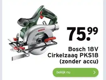 GAMMA Bosch 18V Cirkelzaag PKS18 (zonder accu) aanbieding