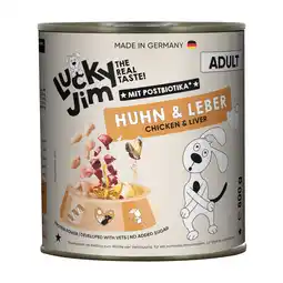 Zooplus 6x800g Lucky Jim Adult Kip & Lever natvoer voor honden aanbieding