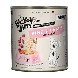 Zooplus 6x800g Lucky Jim Adult Rundvlees & Lam natvoer voor honden aanbieding